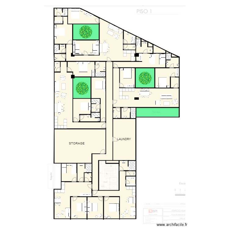Almirante Barroso 32 - piso 1 v3. Plan de 52 pièces et 688 m2