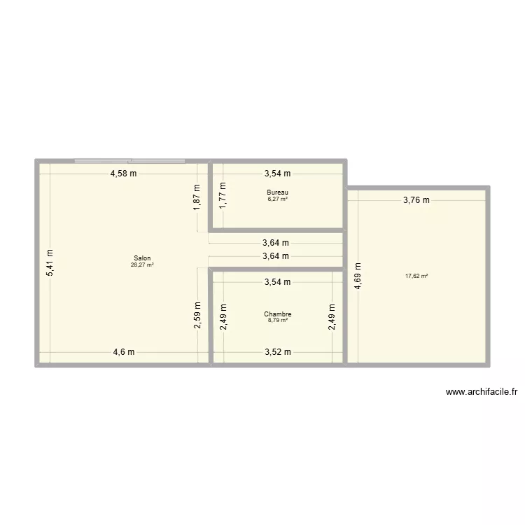 maison celia. Plan de 4  et 61 m²
