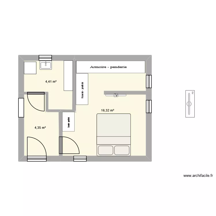 morg2. Plan de 3 Pièces et 25 m² morg2. Plan de 3 Pièces et 25 m²