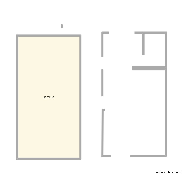 TH G. Plan de 1 pièce et 26 m2