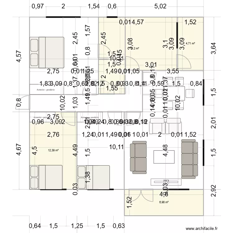 HOPE. Plan de 4 Pièces et 40 m²