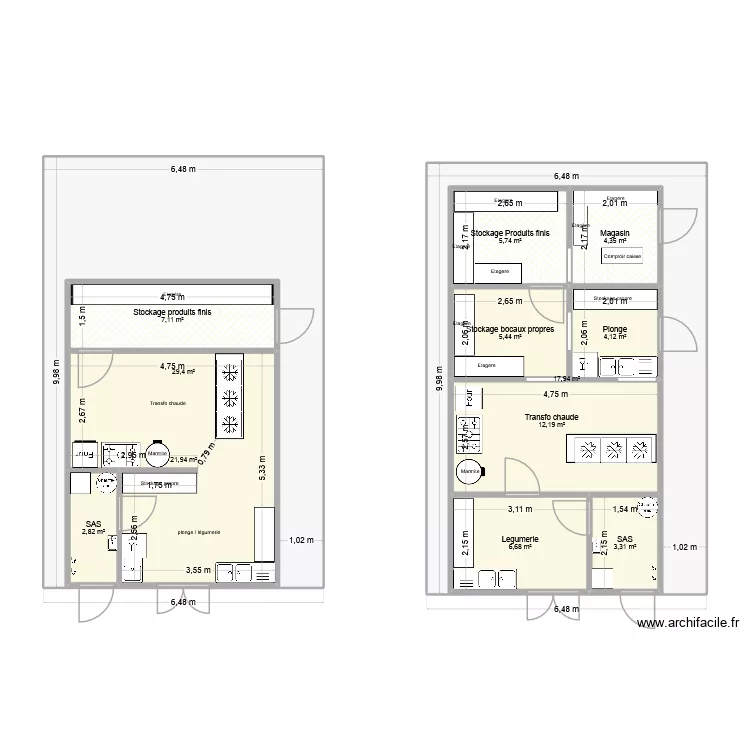 EARL Les Gileres. Plan de 12  et 203 m²