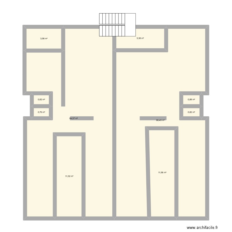Ebauche. Plan de 10 pièces et 167 m2