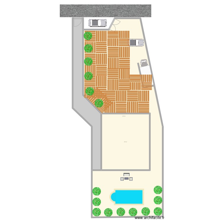 Villa. Plan de 3 pièces et 675 m2