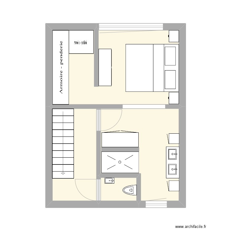 Plan 2ème Incourt 2. Plan de 3 pièces et 28 m2