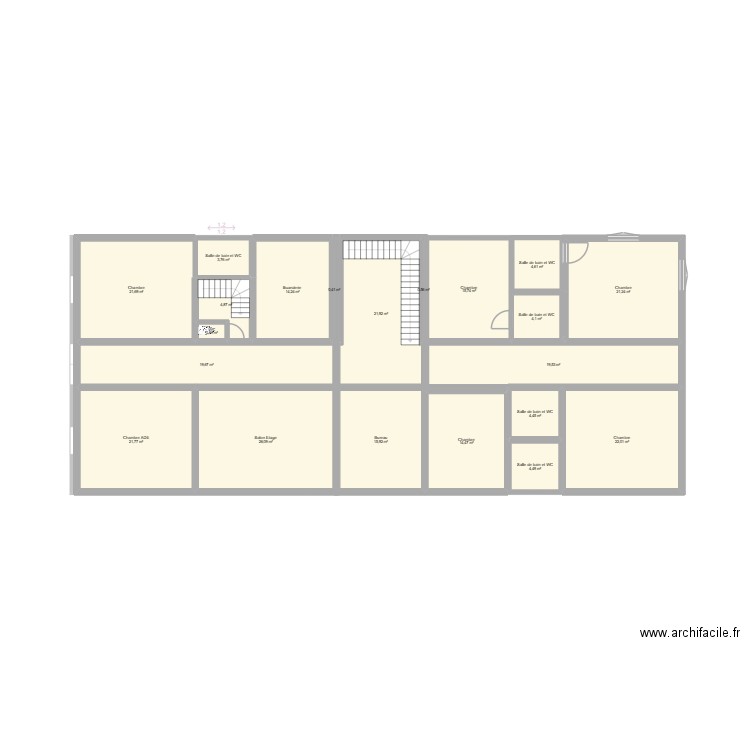 PLAN ETAGE 1. Plan de 21 pièces et 262 m2