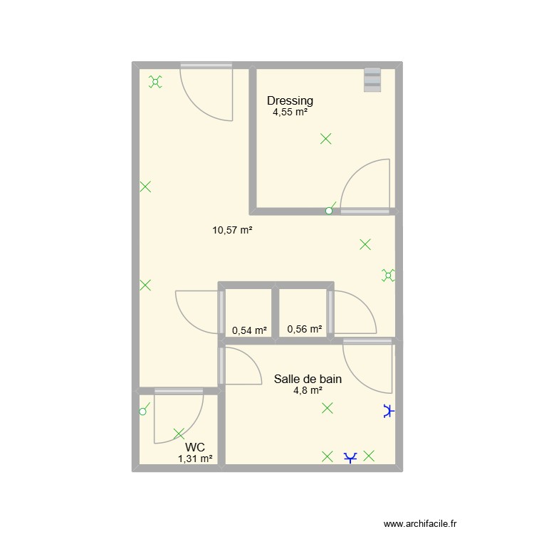 Reims couloir et salle d\'eau. Plan de 0 pièce et 0 m2