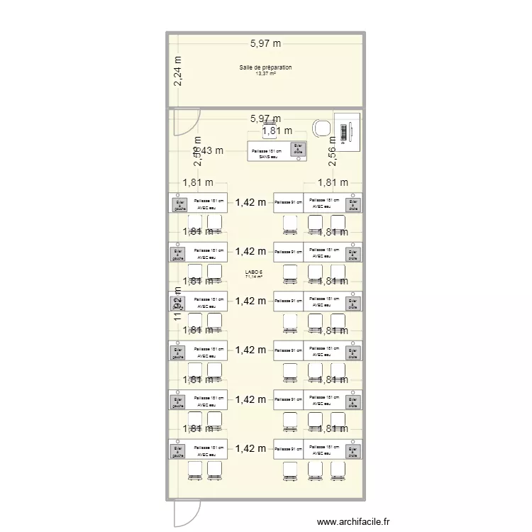 Labo 6. Plan de 2  et 85 m²