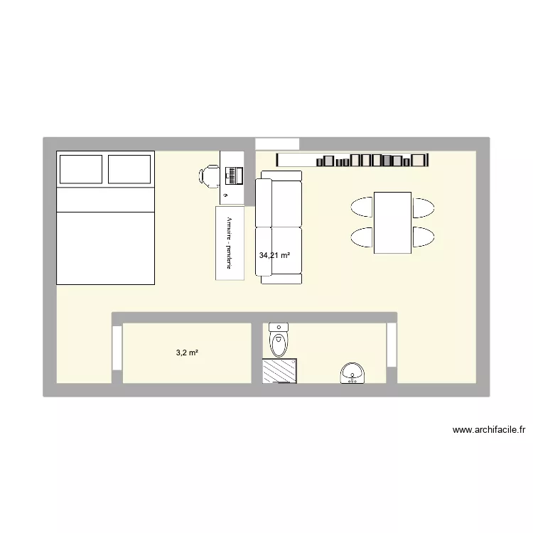 Appart Petit Lancy bis. Plan de 2  et 37 m²
