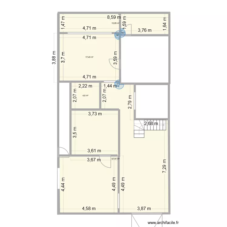 SETEC villa. Plan de 4 Pièces et 103 m²