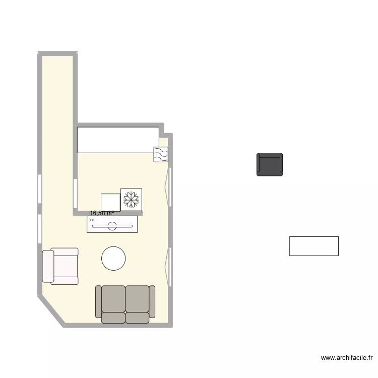 123. Plan de 1 Pièce et 17 m²