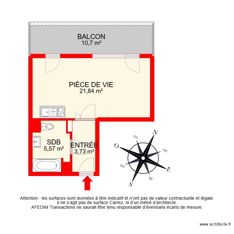 BI 29849. Plan de 7 pièces et 54 m2