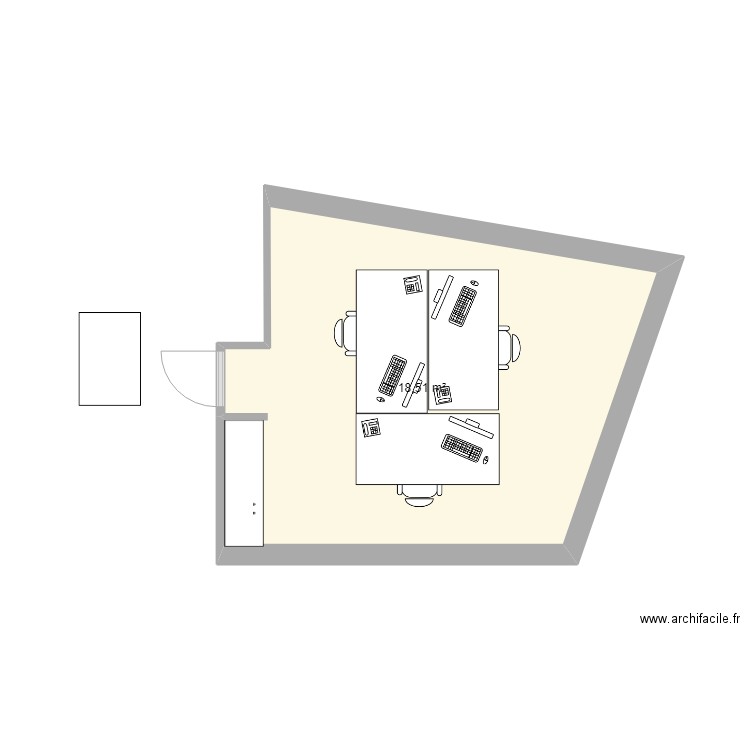 bureau fond. Plan de 0 pièce et 0 m2