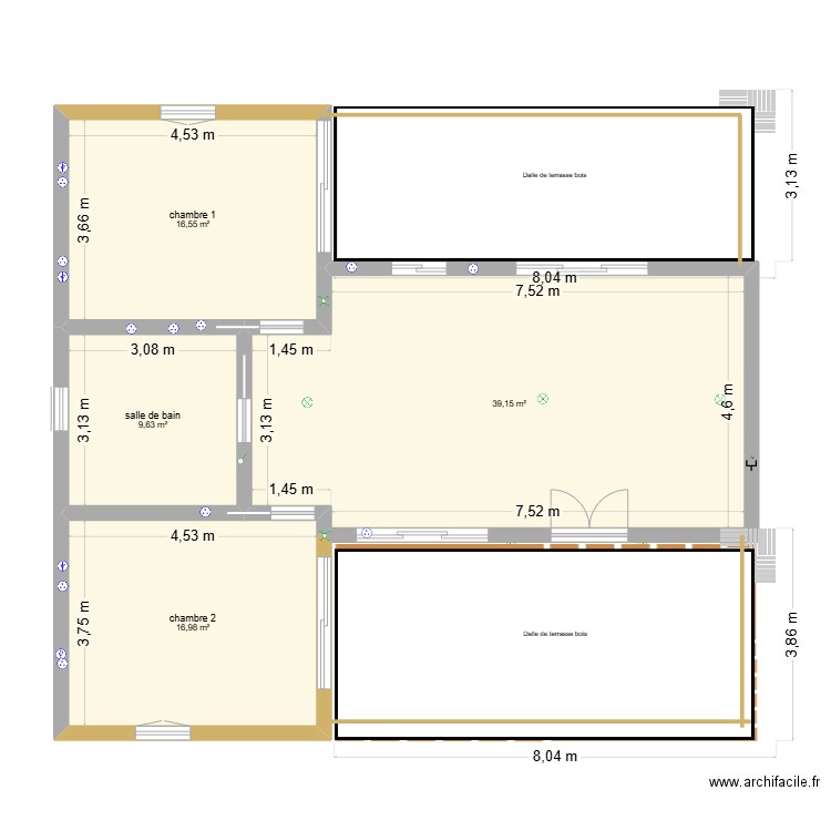 maison containers 3. Plan de 4 pièces et 82 m2