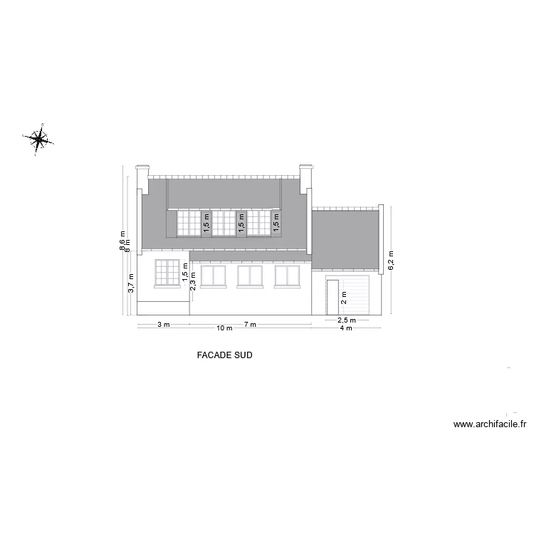 facade sud2. Plan de 