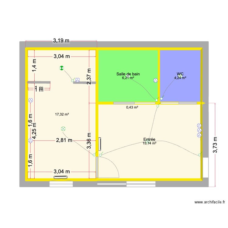 FRANCAL. Plan de 5 pièces et 43 m2