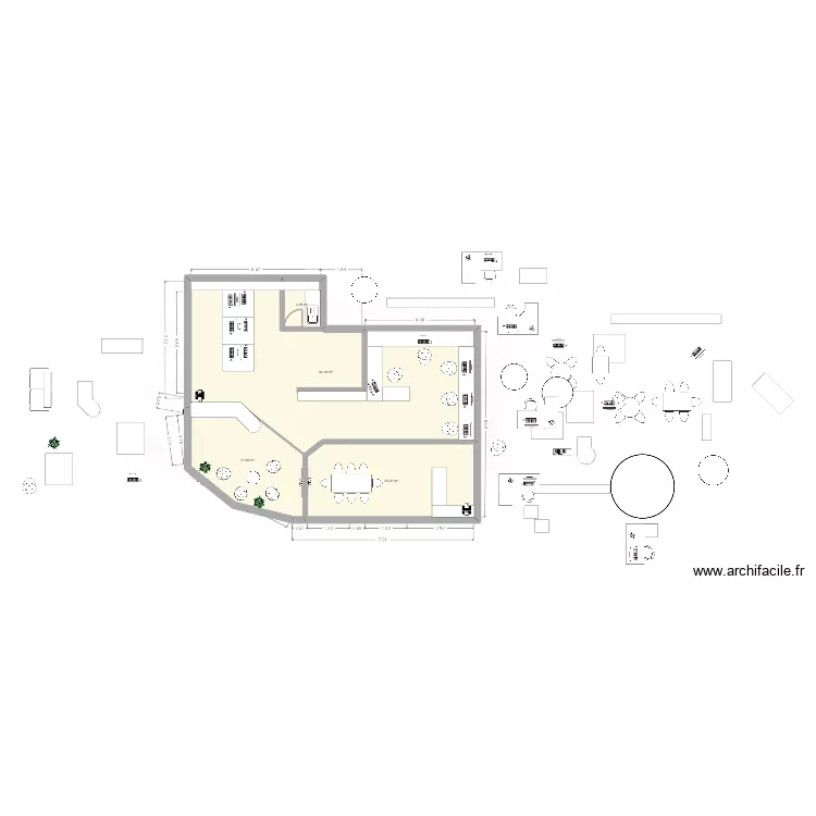local fouet 6. Plan de 4  et 109 m²