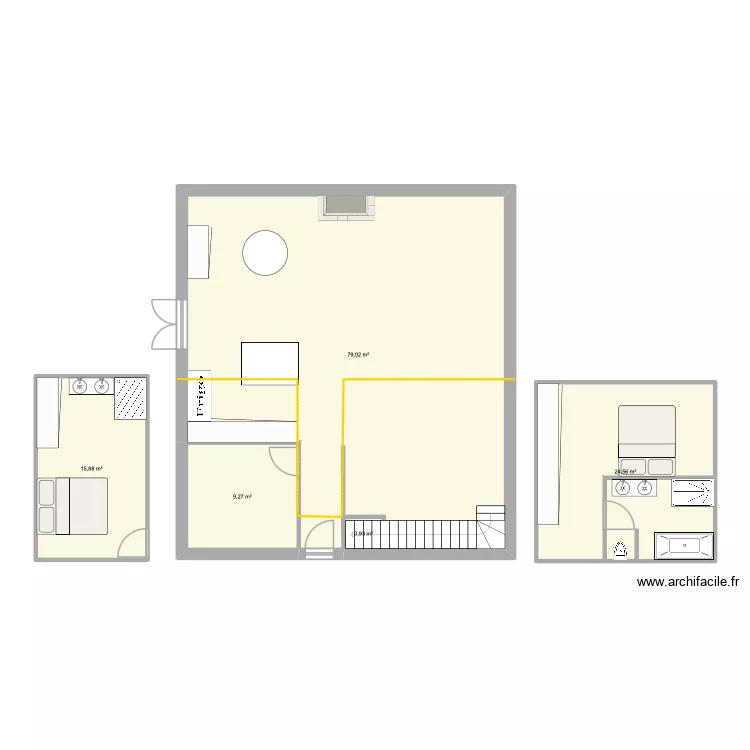 pap3. Plan de 5 Pièces et 130 m²