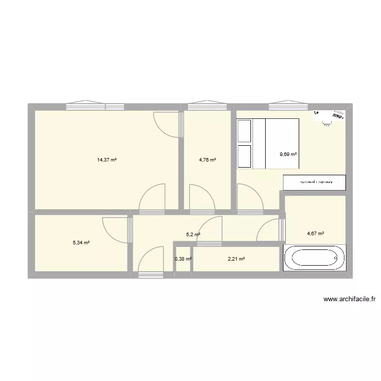 Appart Loos. Plan de 8 et 47 m² Appart Loos. Plan de 8 et 47 m²
