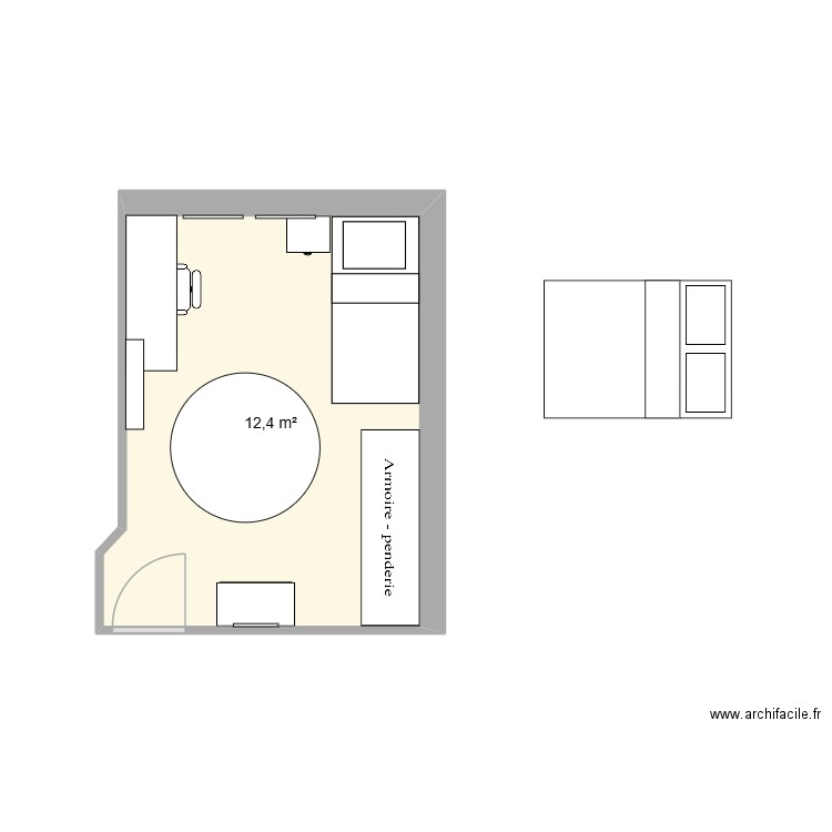 bazerque2. Plan de 1 pièce et 12 m2