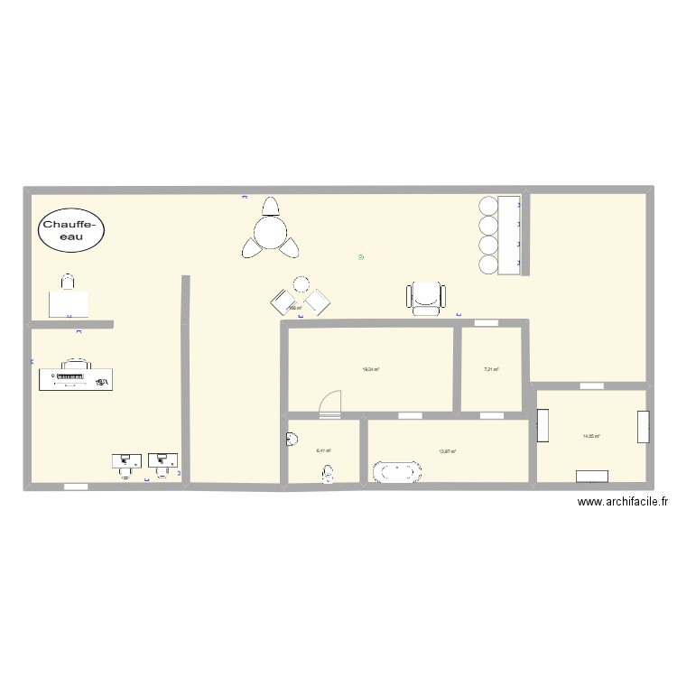 plan projet vertiport. Plan de 6 pièces et 229 m2
