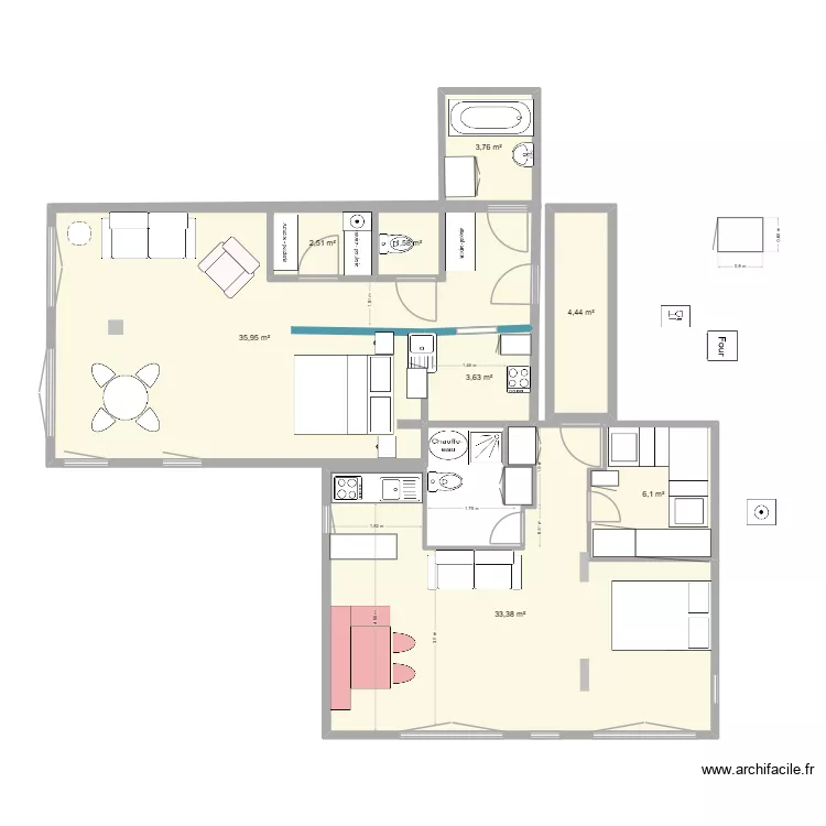 Val D\'isere Franck extension. Plan de 8 et 91 m² Val D\'isere Franck extension. Plan de 8 et 91 m²