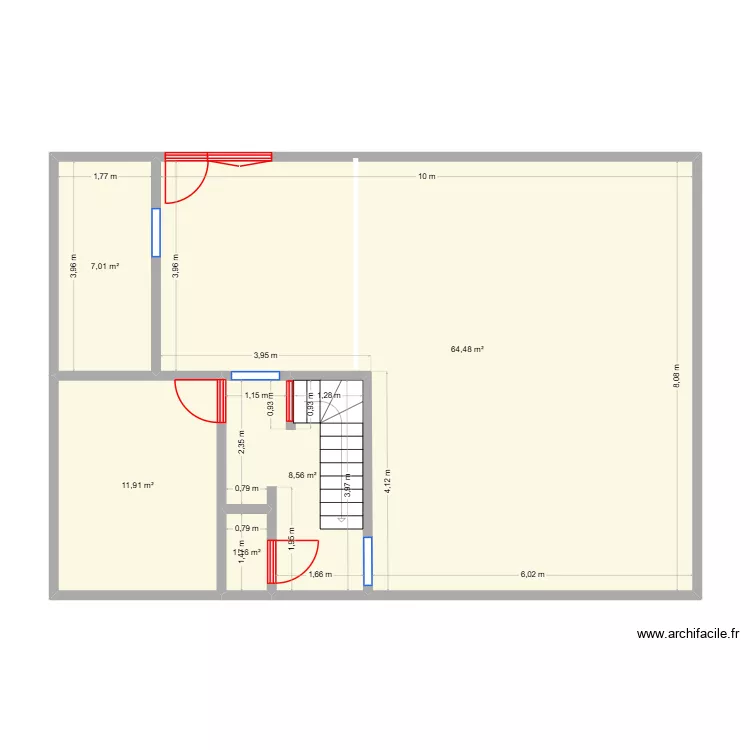 rdc jumet. Plan de 5  et 93 m²