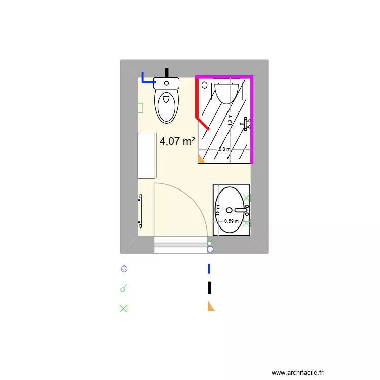 Garcin apr&egrave;s travaux. Plan de 1  et 4 m²