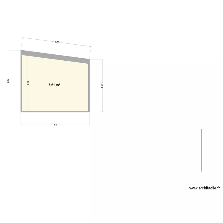 mur ossature bois. Plan de 1  et 8 m²