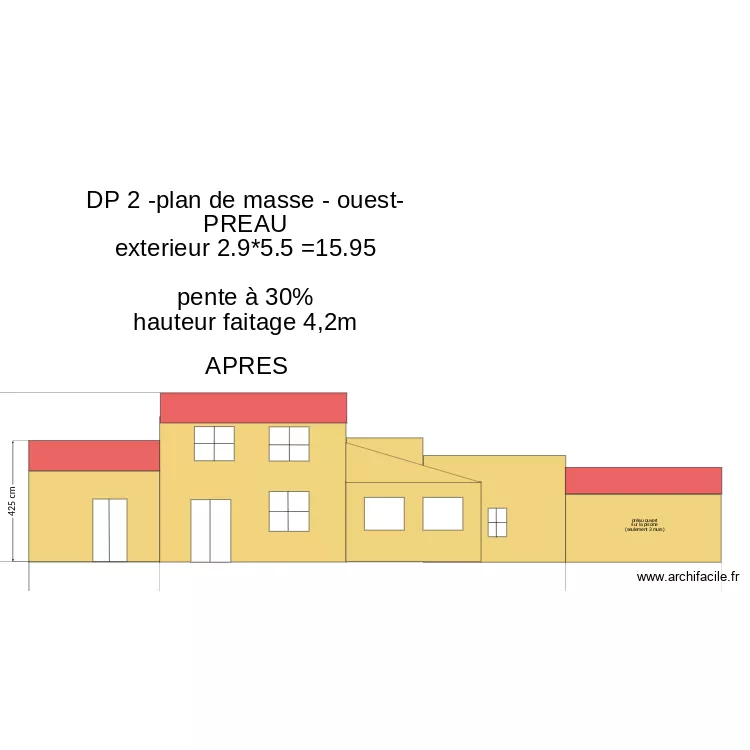 DP2- plan de masse -OUEST-  cpr&eacute;au apres. Plan de 