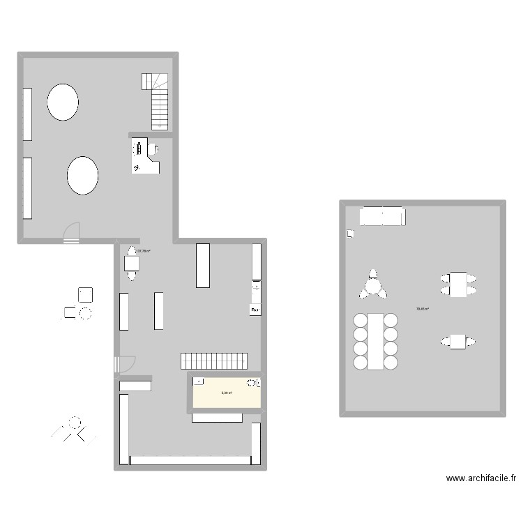 boutique ATDC. Plan de 3 pièces et 223 m2