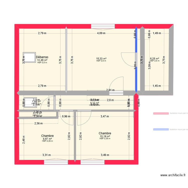 PECHEUX. Plan de 16 pièces et 116 m2