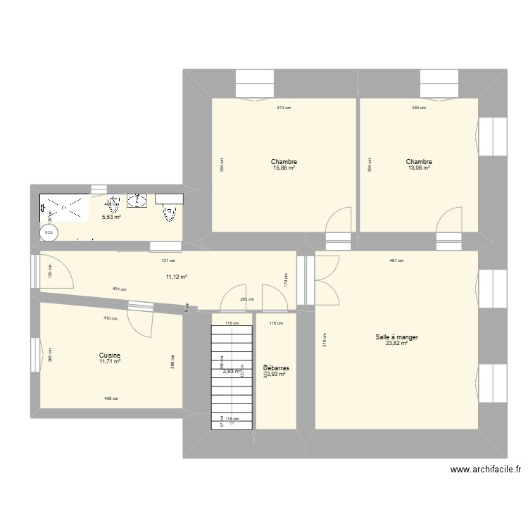 GUERRA Armand - Projet adapt. Plan de 8 pièces et 89 m2
