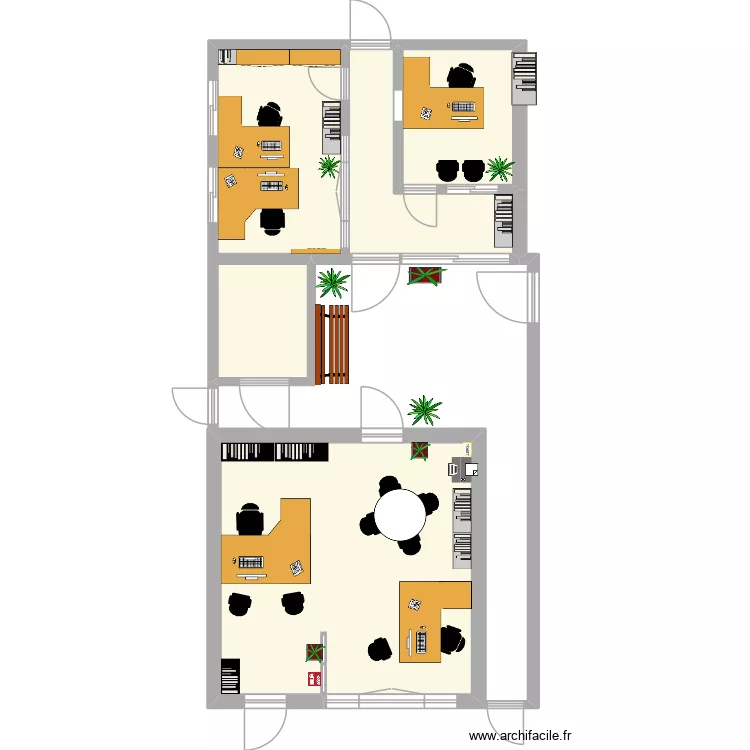 Atelier. Plan de 3  et 64 m²