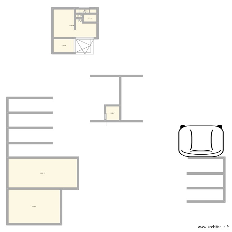 MMMMM. Plan de 8 pièces et 95 m2