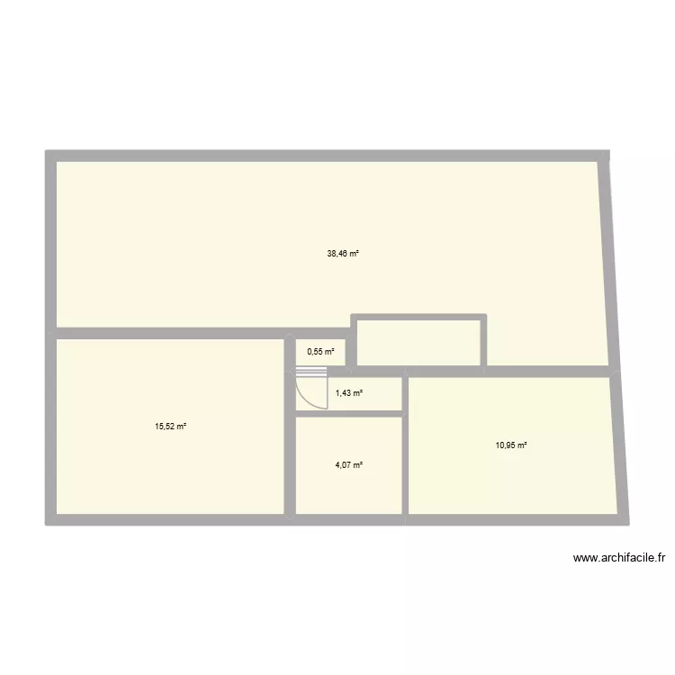 etege actuel. Plan de 15  et 142 m²