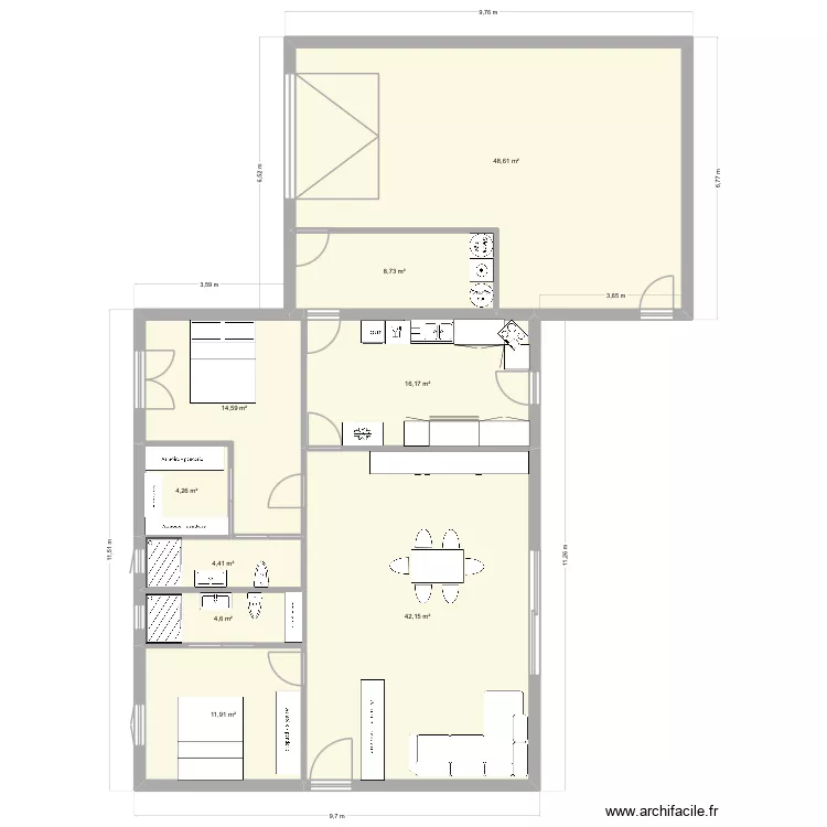 New9. Plan de 9  et 155 m²