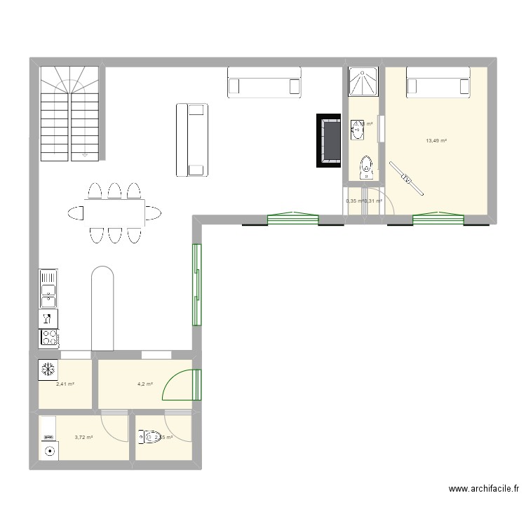 TOURGE. Plan de 8 pièces et 30 m2