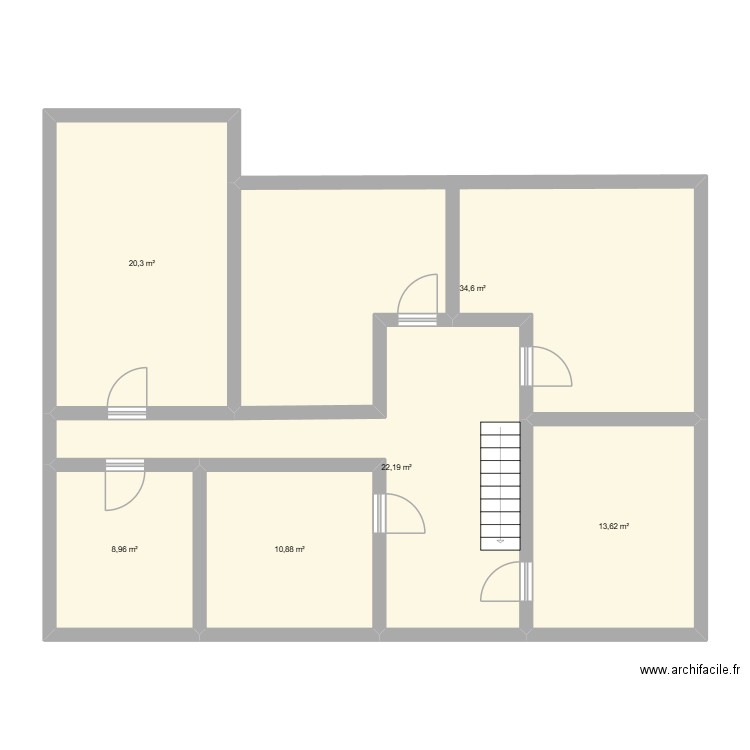 1er etage. Plan de 6 pièces et 111 m2