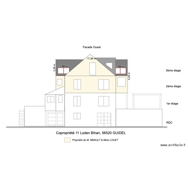 Facade loden bihan. Plan de 0 pièce et 0 m2