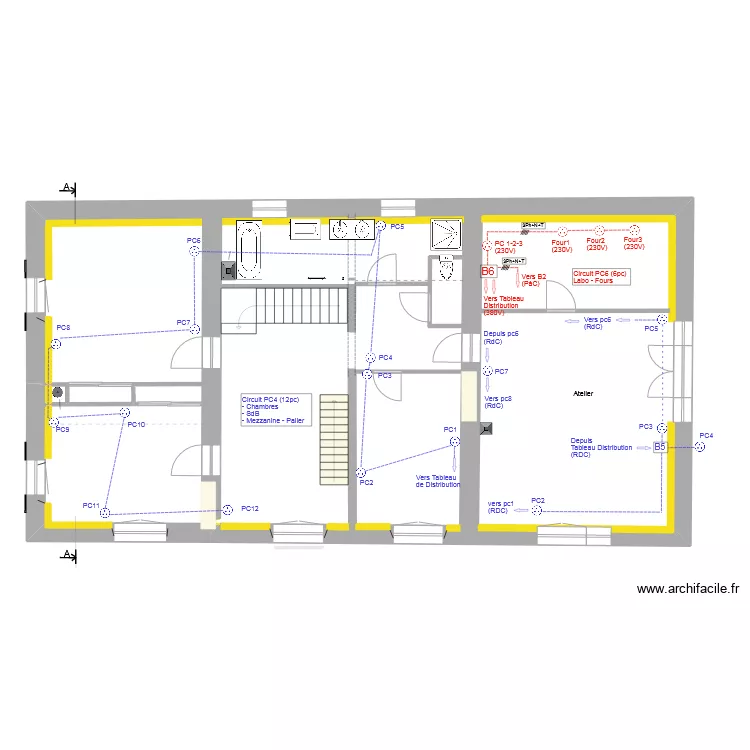 Etage_El&egrave;ctricit&eacute;_Prise_V1. Plan de 
