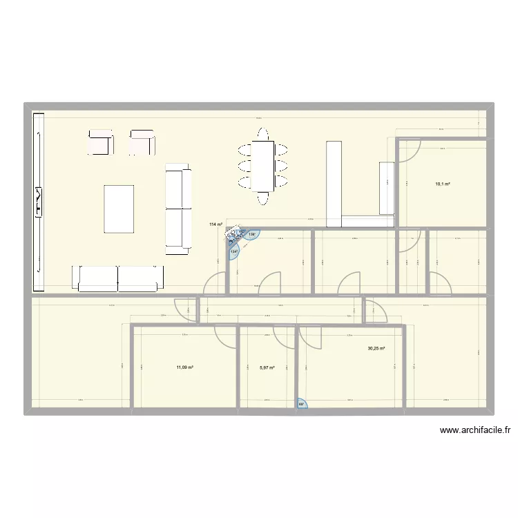 nouveau plan. Plan de 6  et 172 m²