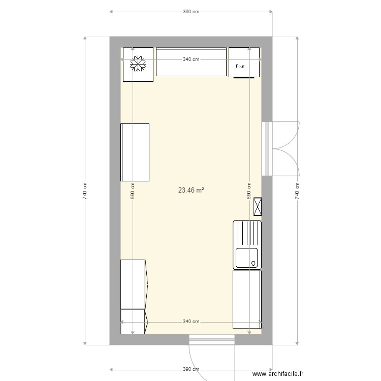SALLE DES FETE DOMAIZE . Plan de 1 pièce et 23 m2