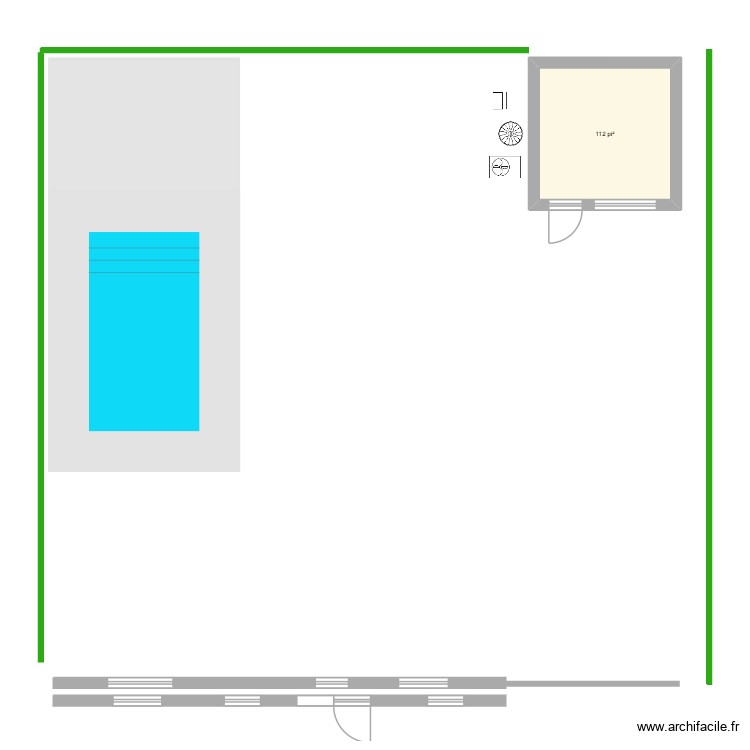 cour arri&egrave;ere. Plan de 0 pièce et 0 m2