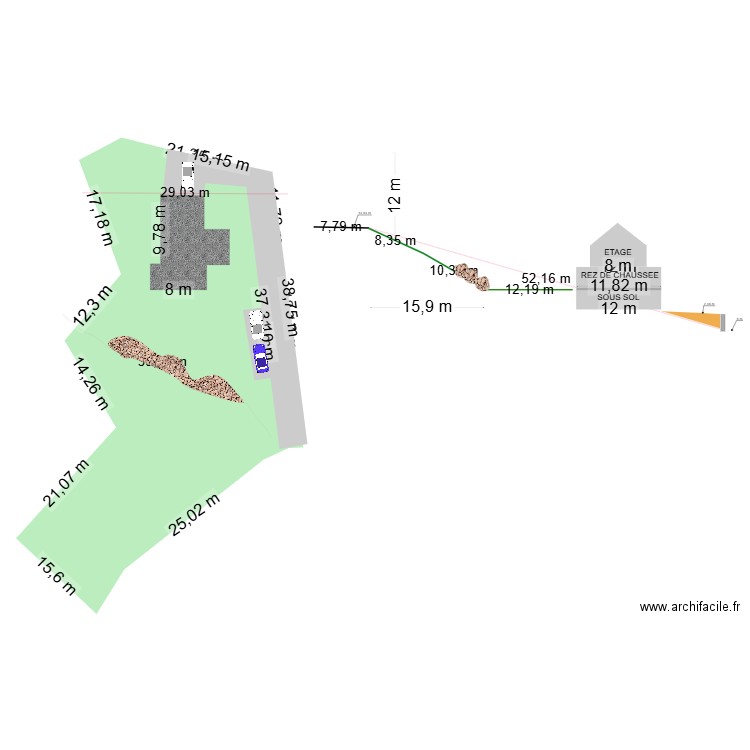 terrain betpouey bas. Plan de 0 pièce et 0 m2