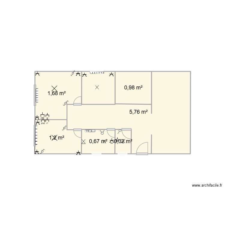 MAISON. Plan de 6 pièces et 11 m2