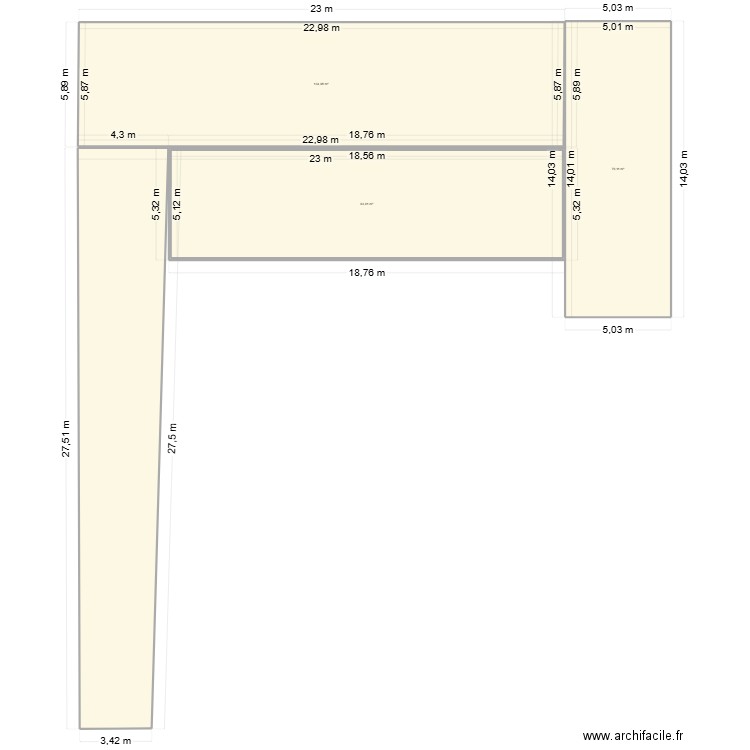 Grou terrasse. Plan de 4 pièces et 405 m2
