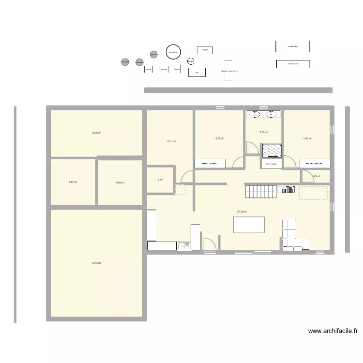 34512645. Plan de 11  et 183 m²