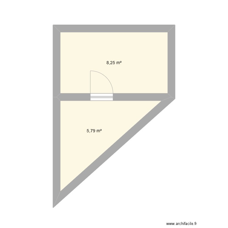 ess. Plan de 2 pièces et 14 m2