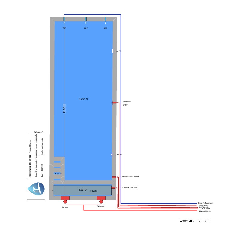 Decamps - S01016 - Nivelles. Plan de 3 pièces et 46 m2